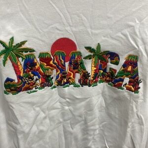 Vintage White Jamaica Embroidered Graphic T-Shirt